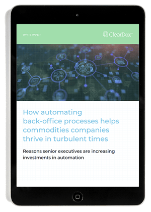 White paper: How automating back-office processes helps commodities companies thrive in turbulent times White paper: How automating back-office processes helps commodities companies thrive in turbulent times